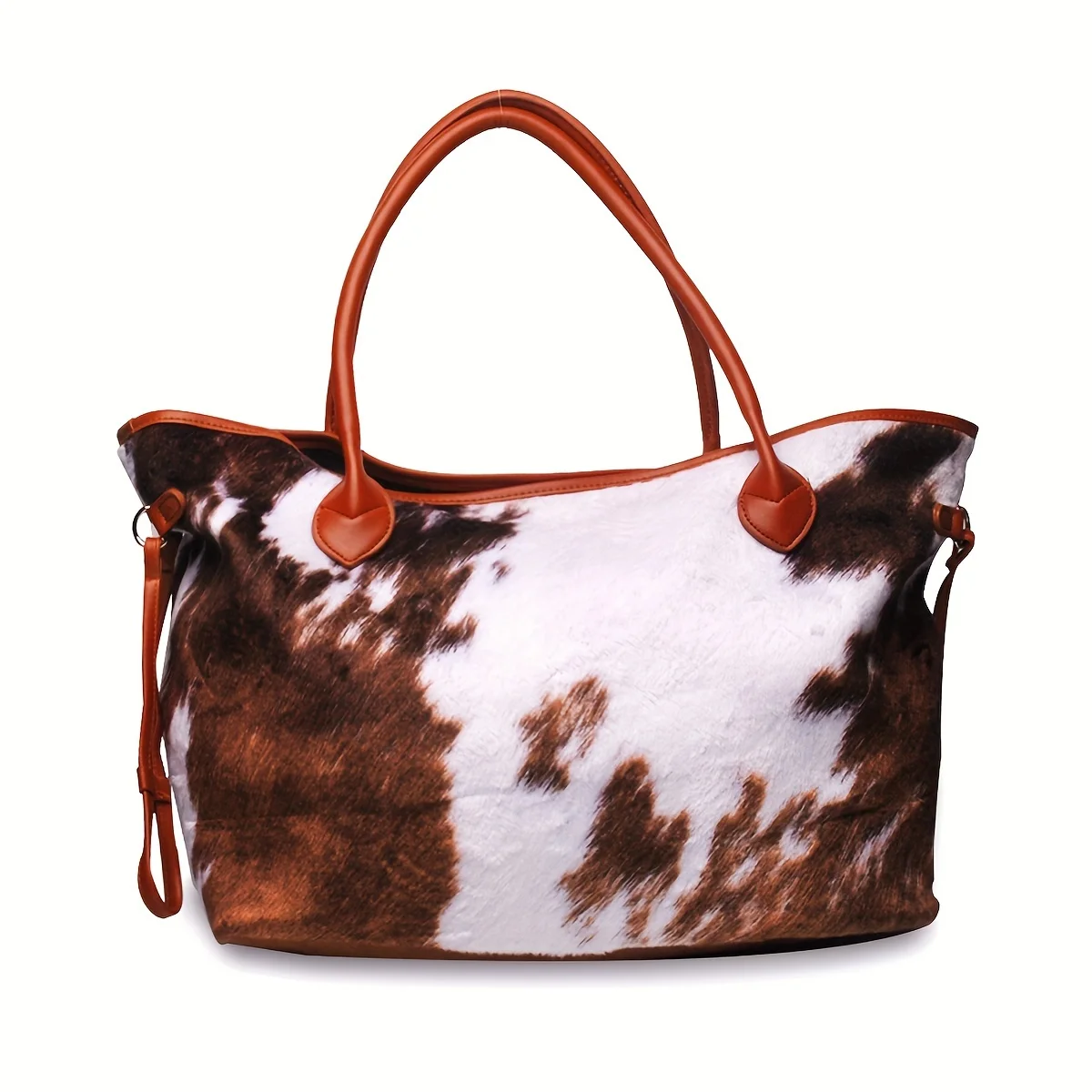 2024 New Arrival Hot Selling Cow-Pattern Fluffy Tote Bag Large Capacity Shoulder Bag Women\'s Fashion Handbag & Purse Ladies Bags