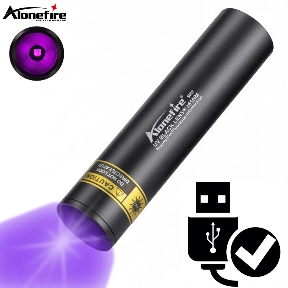 Linterna UV 365nm recargable USB – Detección orina y billetes falsos - imagen 5