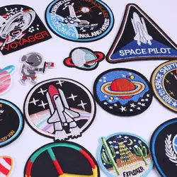 Space Pilot Rocket Patches for Clothing Thermoadhesive Stickers on Clothes Iron on Military Embroidered Patch Badges on Jackets