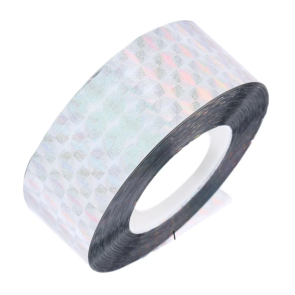 2PCS Durable PET Bird Deterrent Tape Holographic Visual Flash Bird Scare Tape Audible Flash Silver Bird Reflective Ribbon