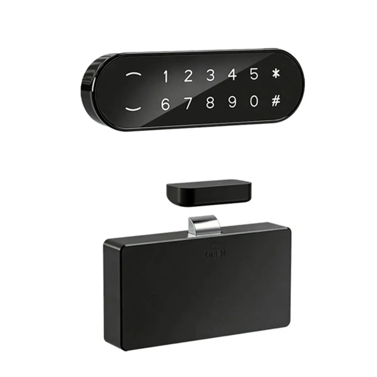 Touchscreen Electronic Cabinet Lock No Hole Drilling Drawer Lock Fingerprint Password Keyless Drawer Lock for Wardrobe