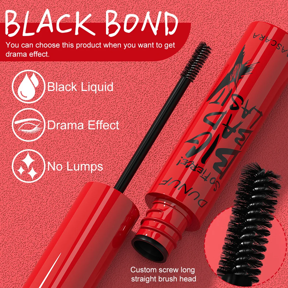 DUNUF Long-lasting thin thick water-proof curl does not easily to smudge mascara slender unique formula quick-drying easy remove