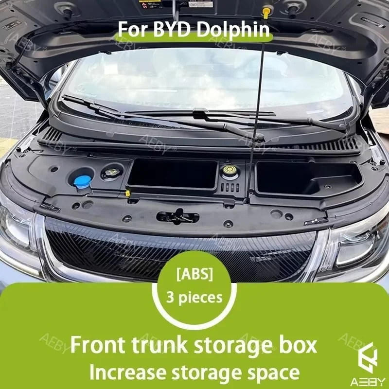 AEBY Frunk-Aufbewahrungsbox für BYD Dolphin 2021-2025, wasserdichtes und rutschfestes Tablett, maßgefertigter Frunk-Organizer unter der Motorhaube, Autoteile