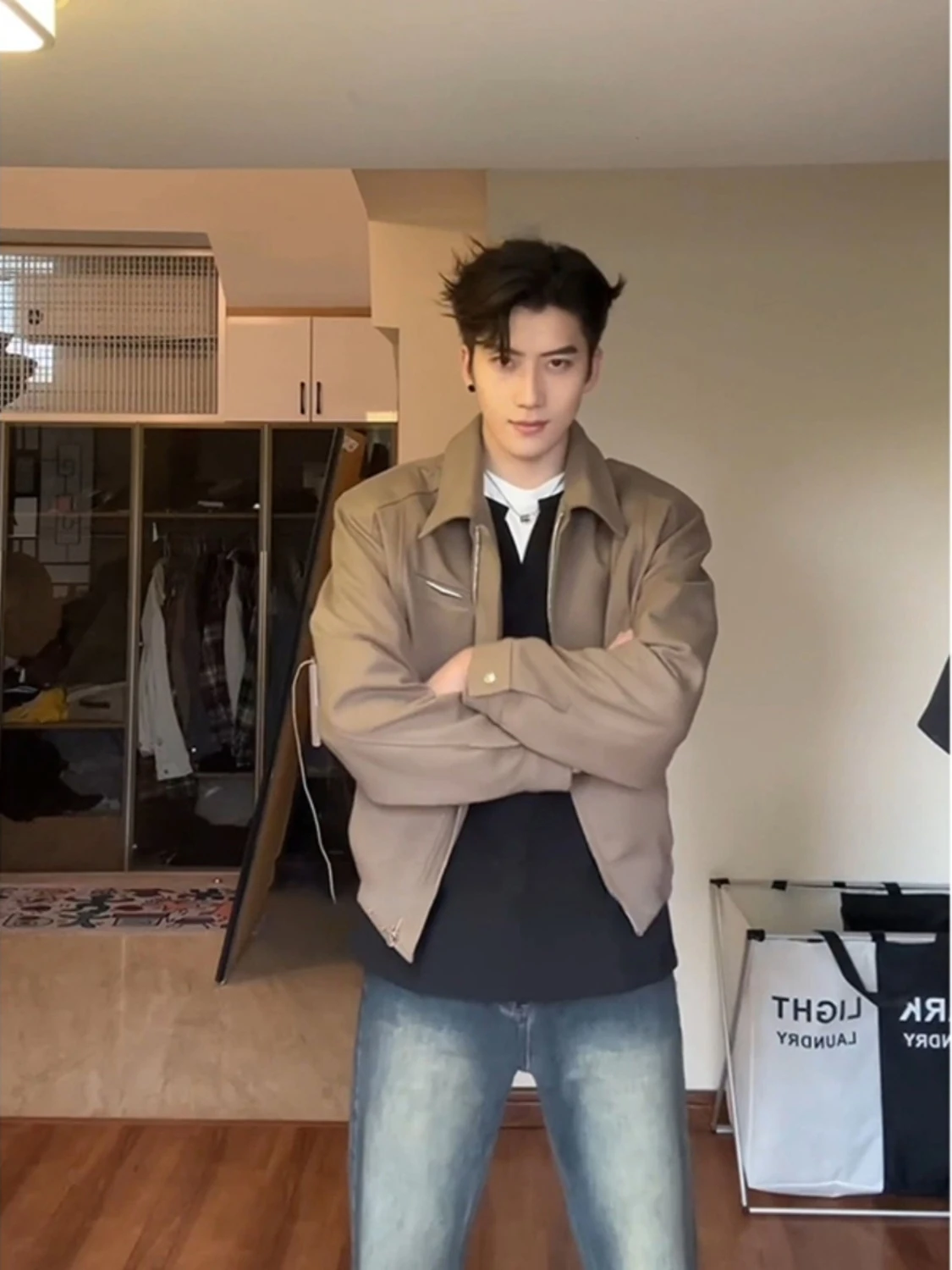 

Мужская повседневная верхняя одежда для отдыха с мягким воротником American Sle, Adstrative Flight Jaet, осень-зима