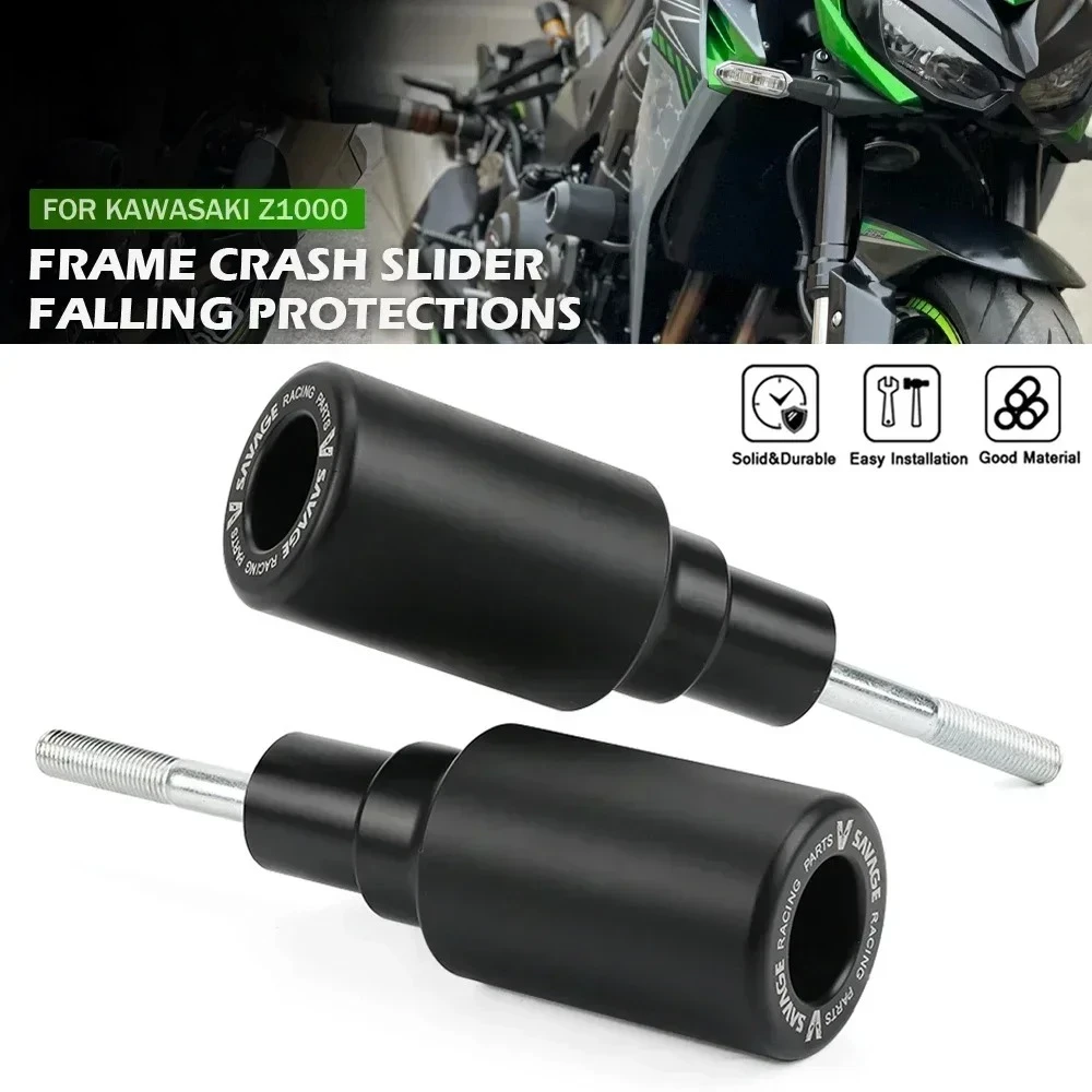 الإطار المنزلق تحطم حامي لكاواساكي Z1000 Z1000R Z 1000 R دراجة نارية الملحقات السقوط حماية المحرك مكافحة تحطم الوسادة