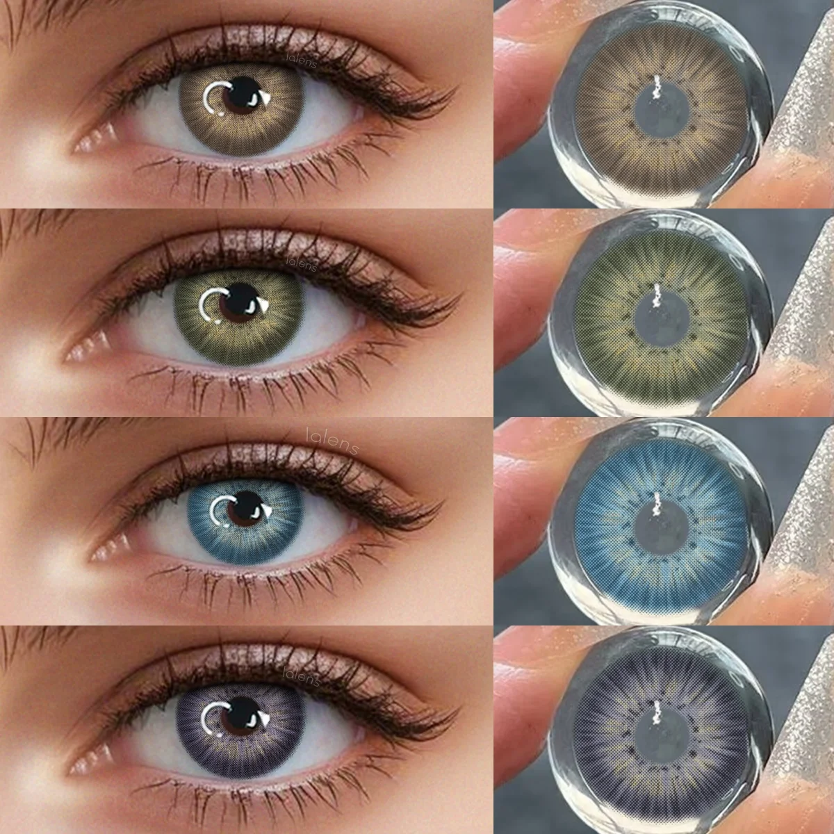 Farbige Kontaktlinsen für den Täglichen Gebrauch, Weiche Natürliche Augenlinsen, Leichte Einweglinsen für Einfaches Make-up und Täglichen Look