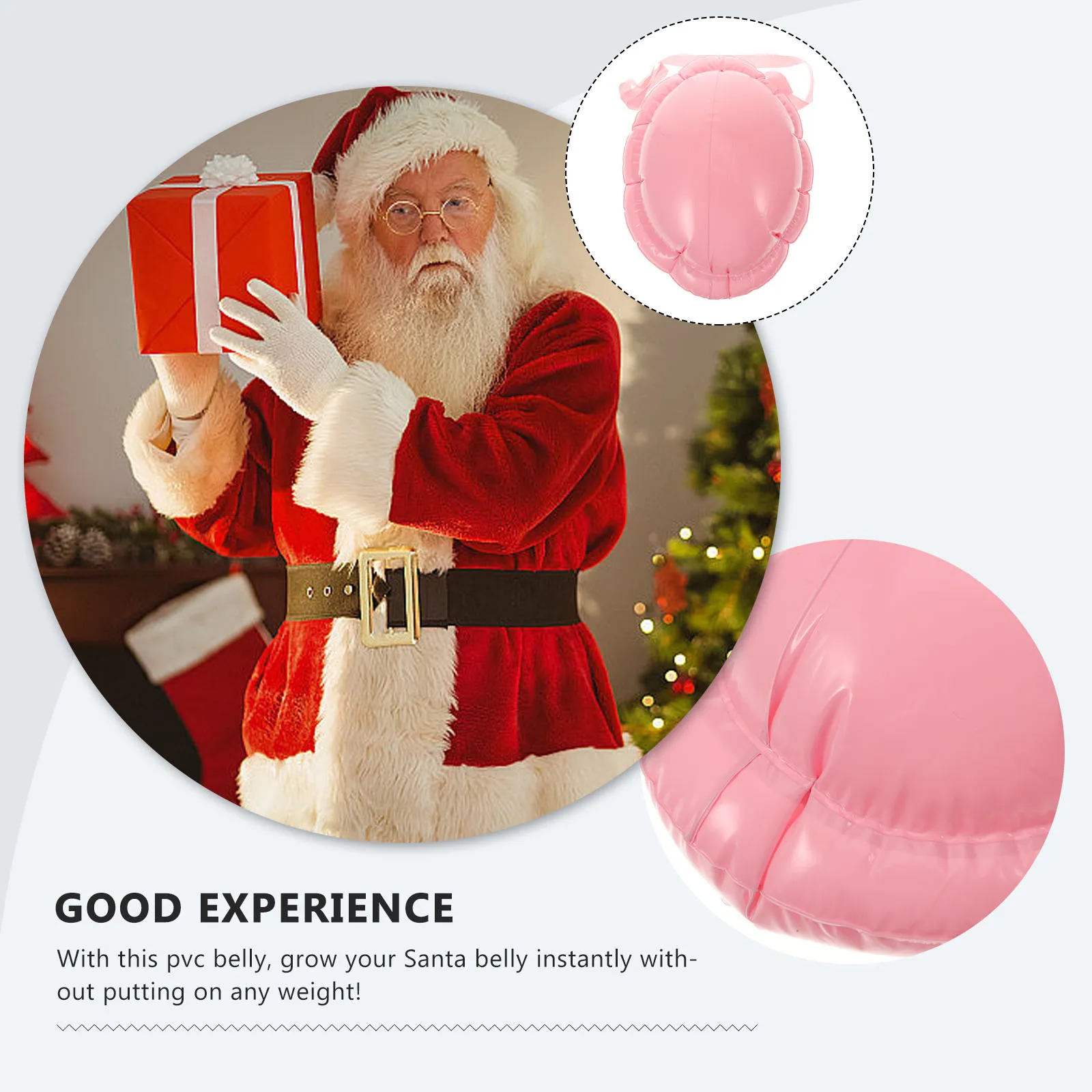 

Inflatable Fake Belly Santa Claus Christmas Costumes PVC Eco Friendly Cosplay Props Perfect for Party Stage Show Easy to Store