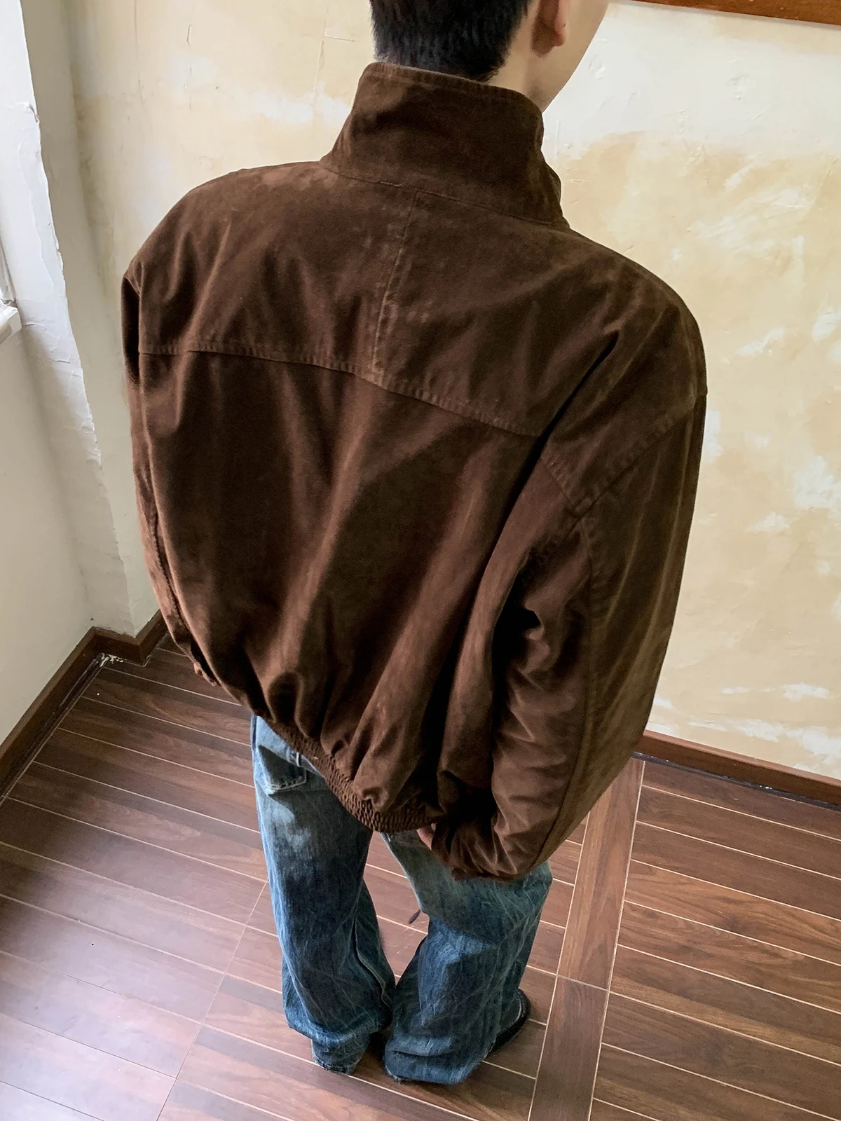 Oalin American Retro Cotton Fce Herren Harrington Jaet Stehkragen Wärme Winter Oberbekleidung Polyester Long Sve