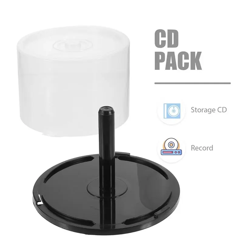 Hot-2Pcs Large Capacity CD/DVD Storage Container Clear Plastic DVD Holder Compact Disk Organizer Space-Saving Design