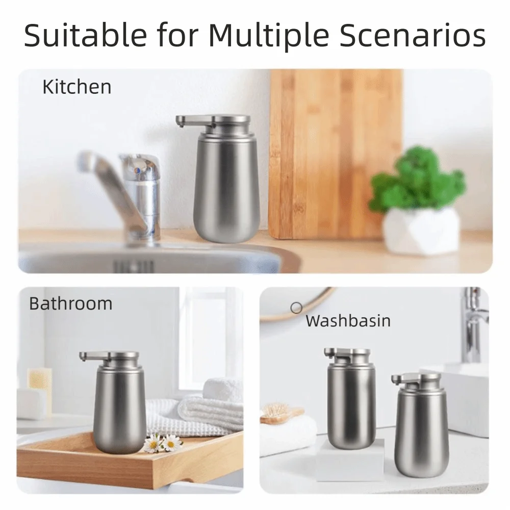 Stainless Steel Automatic Induction Soap Dispenser Touchless Induction Sensor Electric Lotion Bottle Reusable 2 Modes