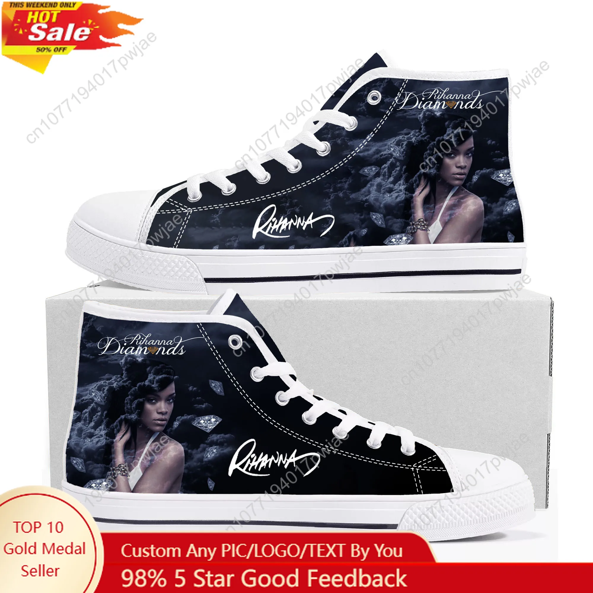 

Rihanna Hip-hop Rapper High Top High Quality Sneakers Mens Womens Teenager Canvas Sneaker Ghana Hiking Casual Shoes Custom Shoes