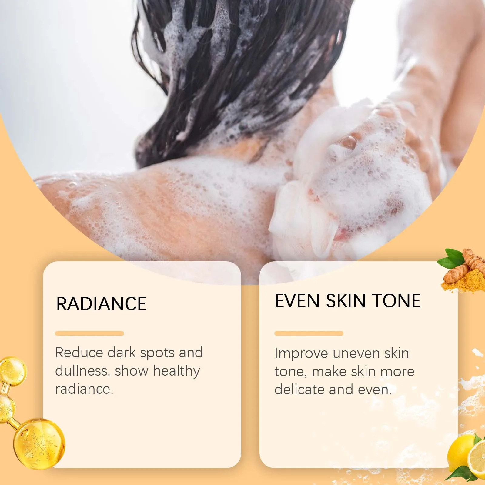 한초비트 레몬 강황 코직산 브라이트닝 비누 모공 축소 딥 클렌징 바디 & 페이스용 강황 비누 100g