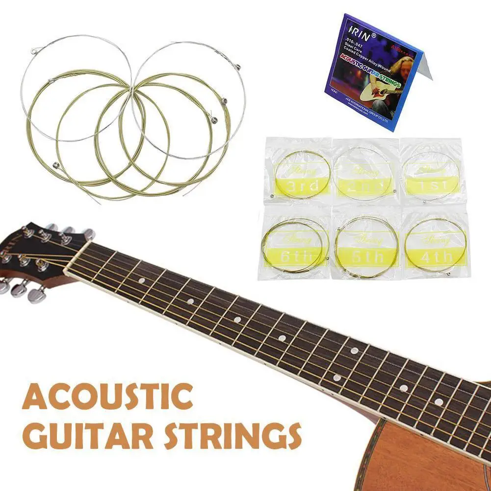 Corde per chitarra acustica Lega di bronzo fosforoso avvolto Sostituzione per chitarra folk Parti per chitarra classica Corde Accessori N EWW