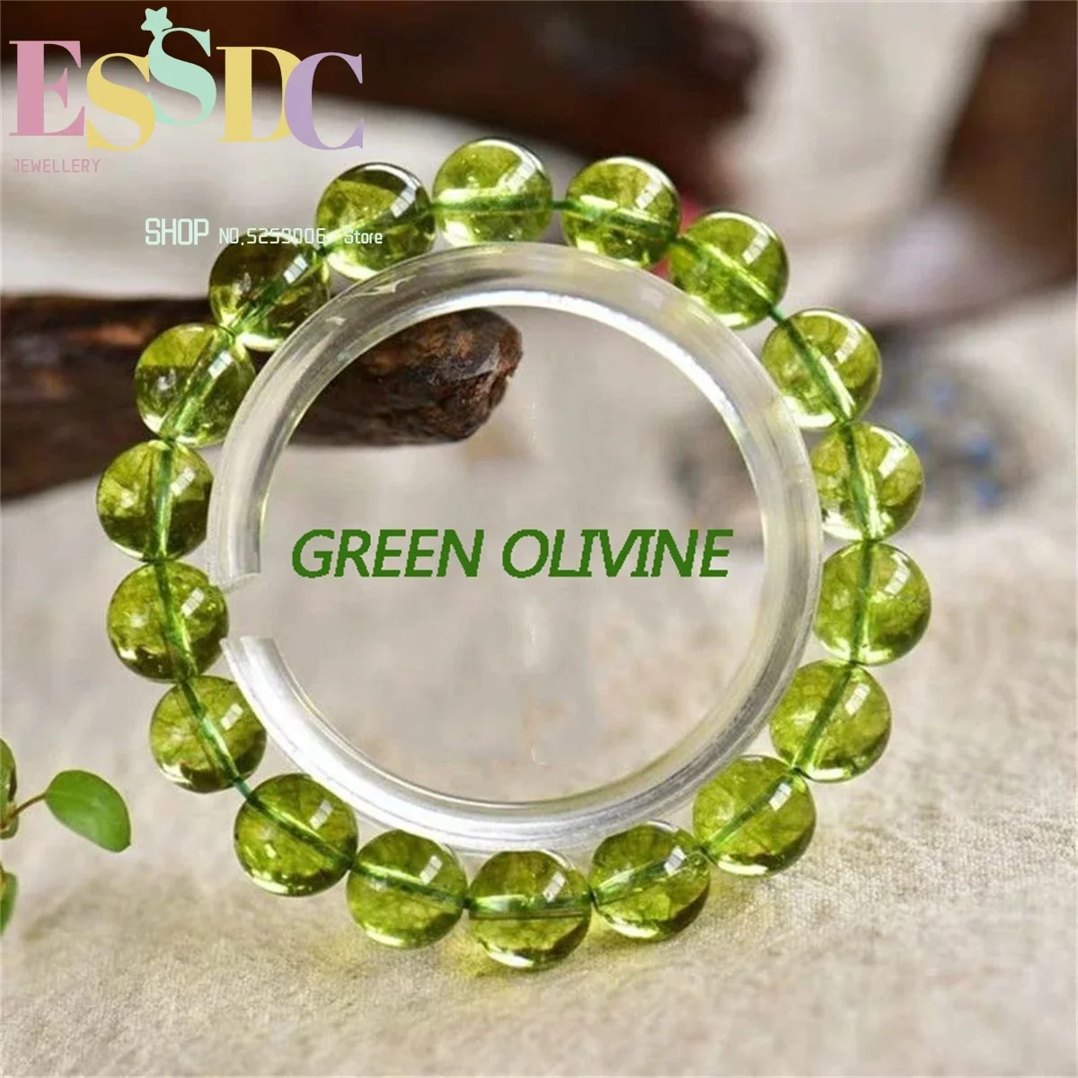 

Green Olivine Bracelet Single Loop Ice Crystal Emerald Bracelet Women's Small Fresh Ornament Charm Jewelry Fashion Versatile