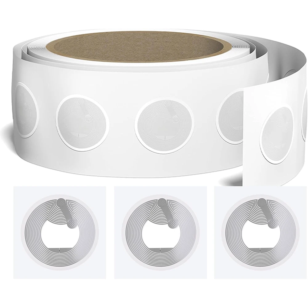 NFC ステッカー Ntag213 ラベル 25mm 白色 空白 円形ステッカー、書き込み可能、プログラム可能、144 バイトのメモリ