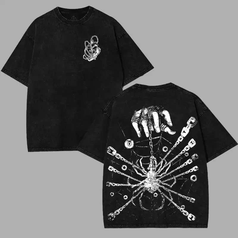 Camiseta Gráfica Kurapika Hunter X Hunter para Hombre, Ropa de Anime, Camiseta de Manga Corta, Estilo Hip Hop, Lavada, Verano 2026, Algodón