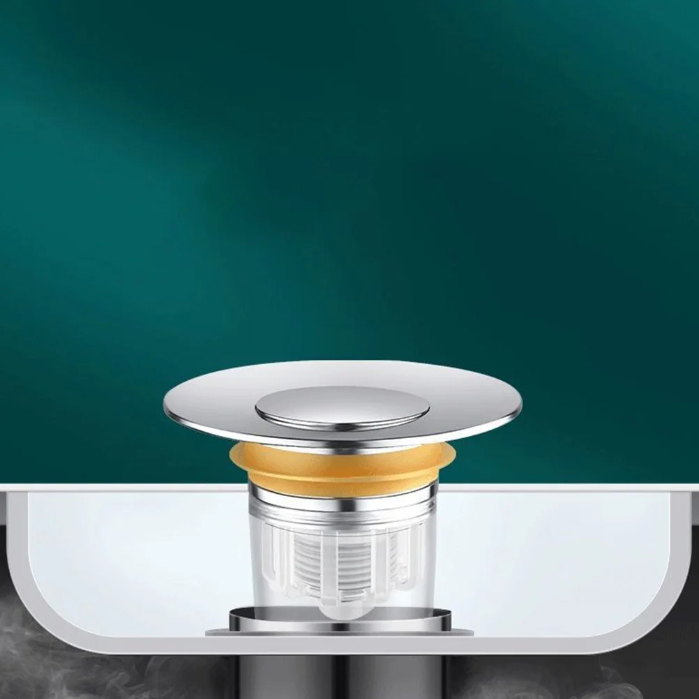 

2Pcs Sink Drain Plug Durable ABS Bathroom Basin Stopper Press-Type Design Anti-Clogging Kitchen Washbasin Drainer Stopper