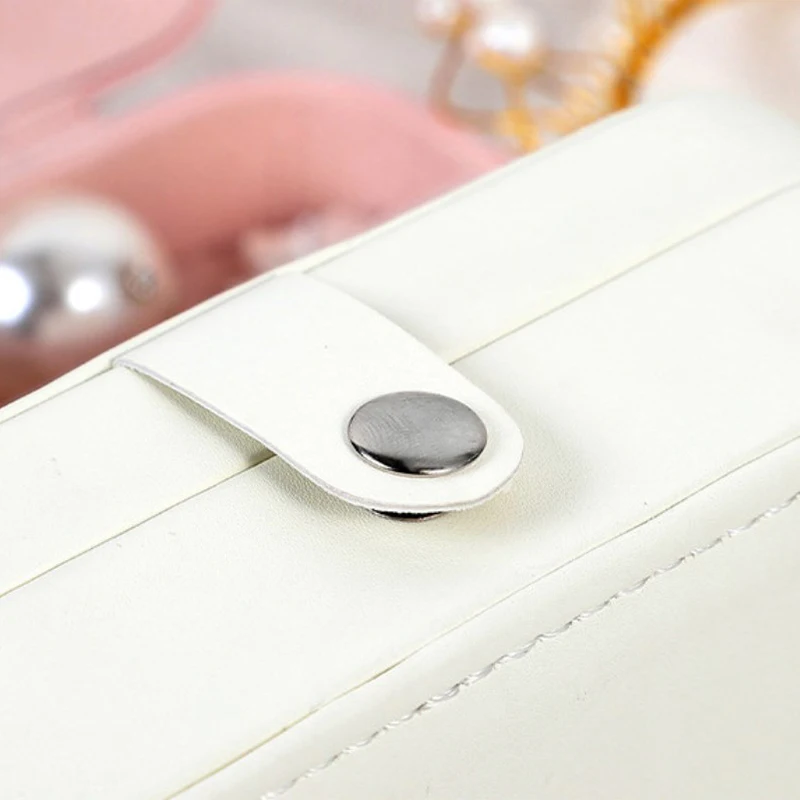 Portable Travel Jewelry Box Necklace Earrings Ring Jewelry Organizer Display Pu Leather Storage Large Capacity Jewelry Case