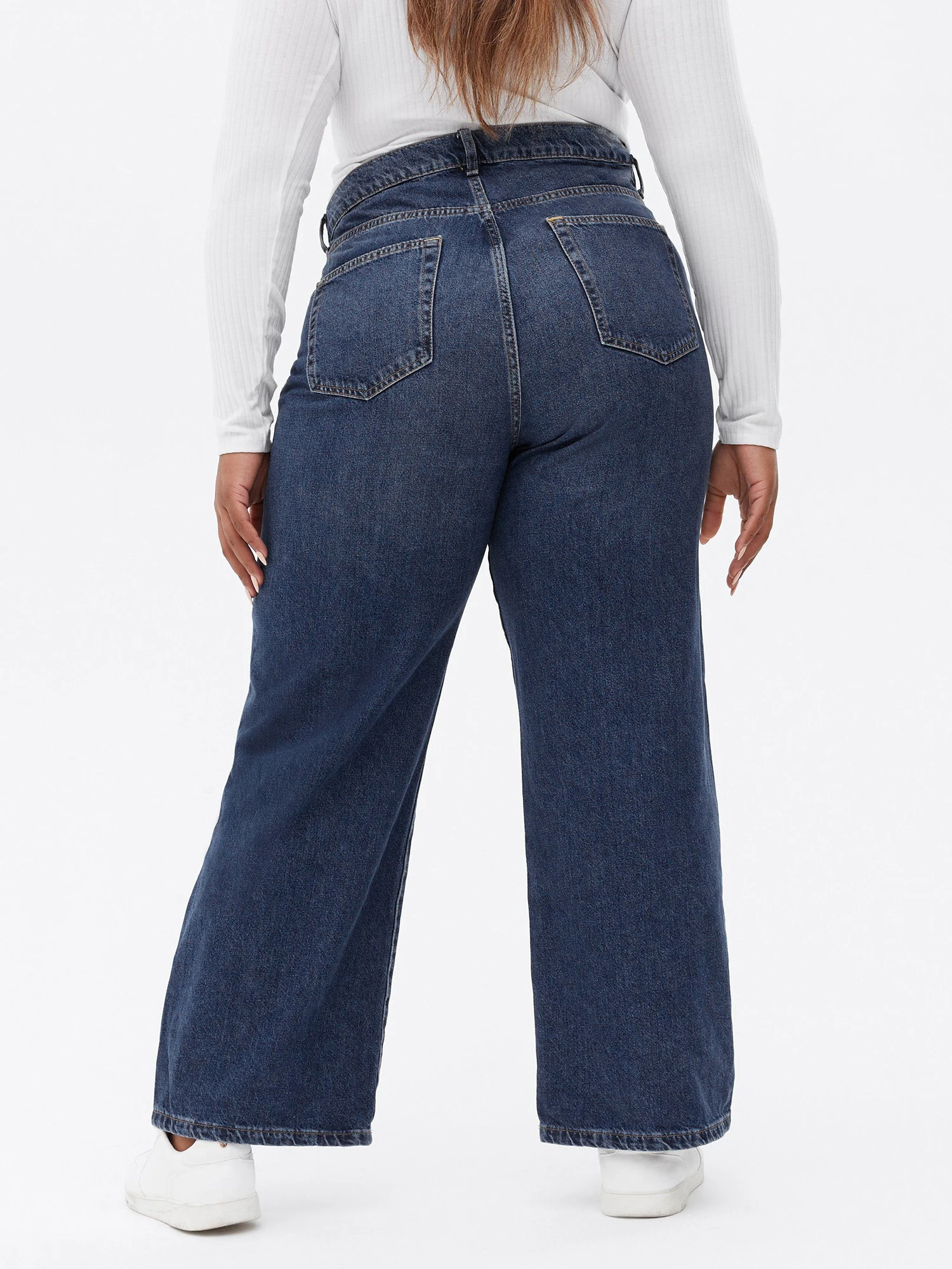 Jean en Denim à jambes larges pour femmes, extensible, pleine longueur, 175 cm, grande taille, coupe droite, courbe