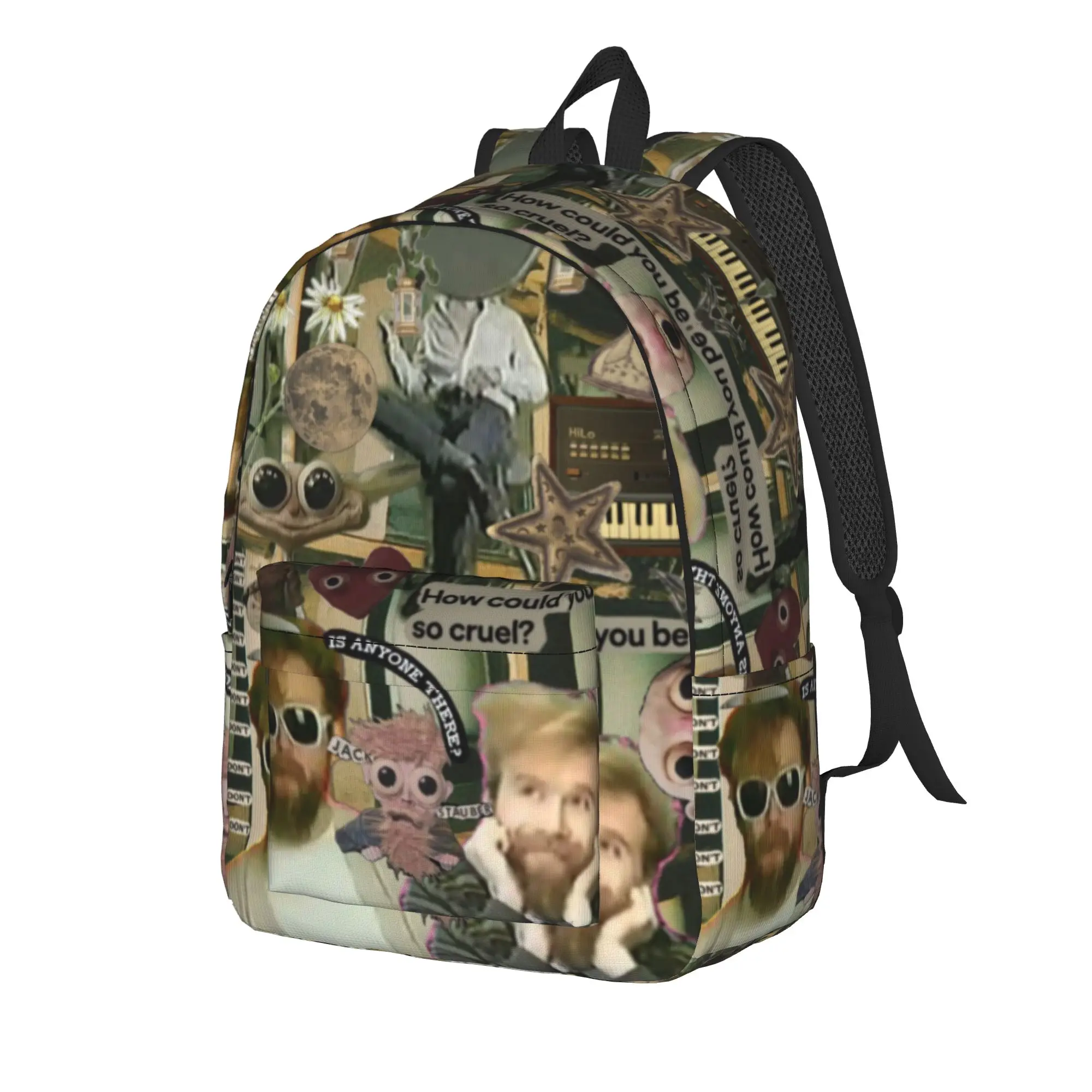 Jack Stauber Mix Backpack for Men Women Fashion High School Hiking Travel Daypack  Laptop Canvas Bags Outdoor