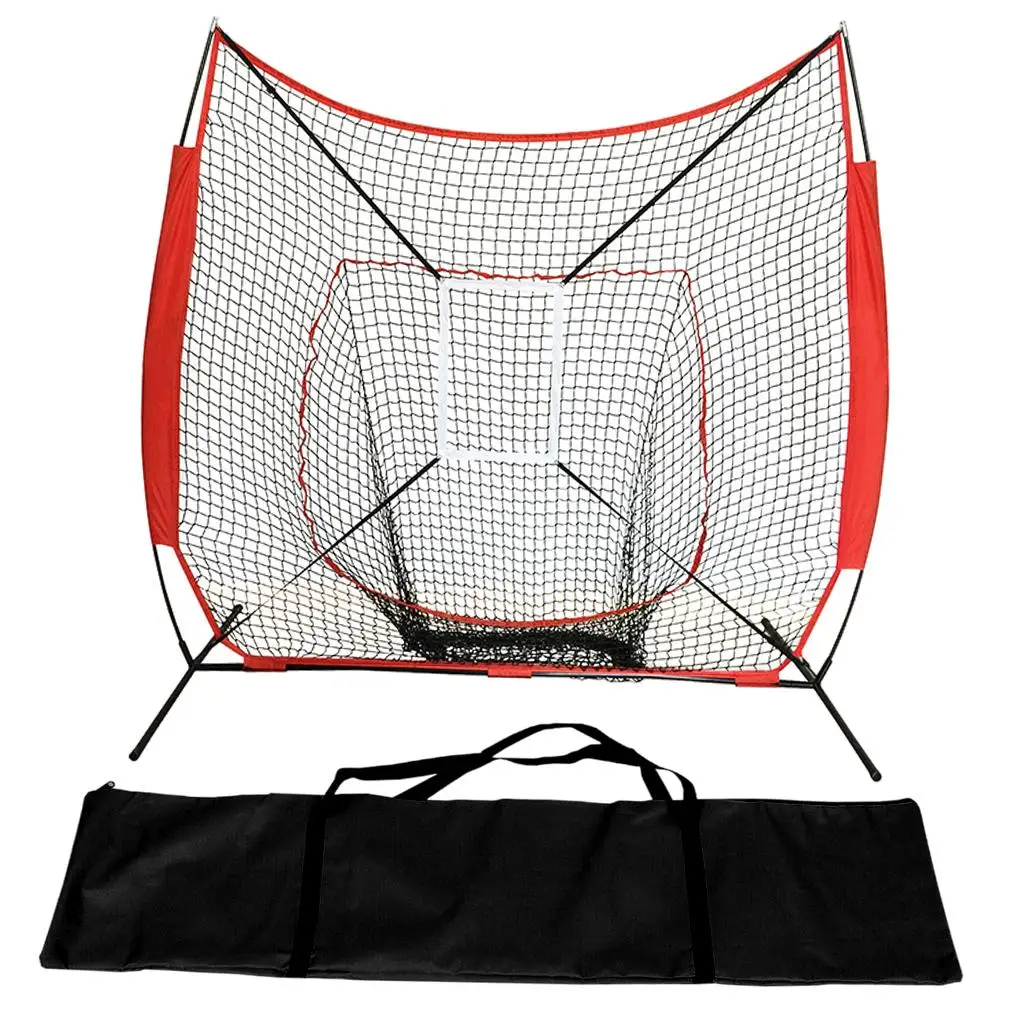 Portable Baseball Softball Practice Net 7'x7' Strike Target Trainer Hitting