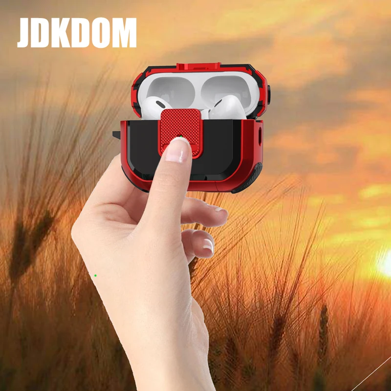 JDKDOM مرونة التبديل قفل الصيد غطاء سماعة الاذن ل Airpods 1 2 3 للصدمات سماعة رأس مزودة بتقنية البلوتوث الحال بالنسبة Airpods Pro 2