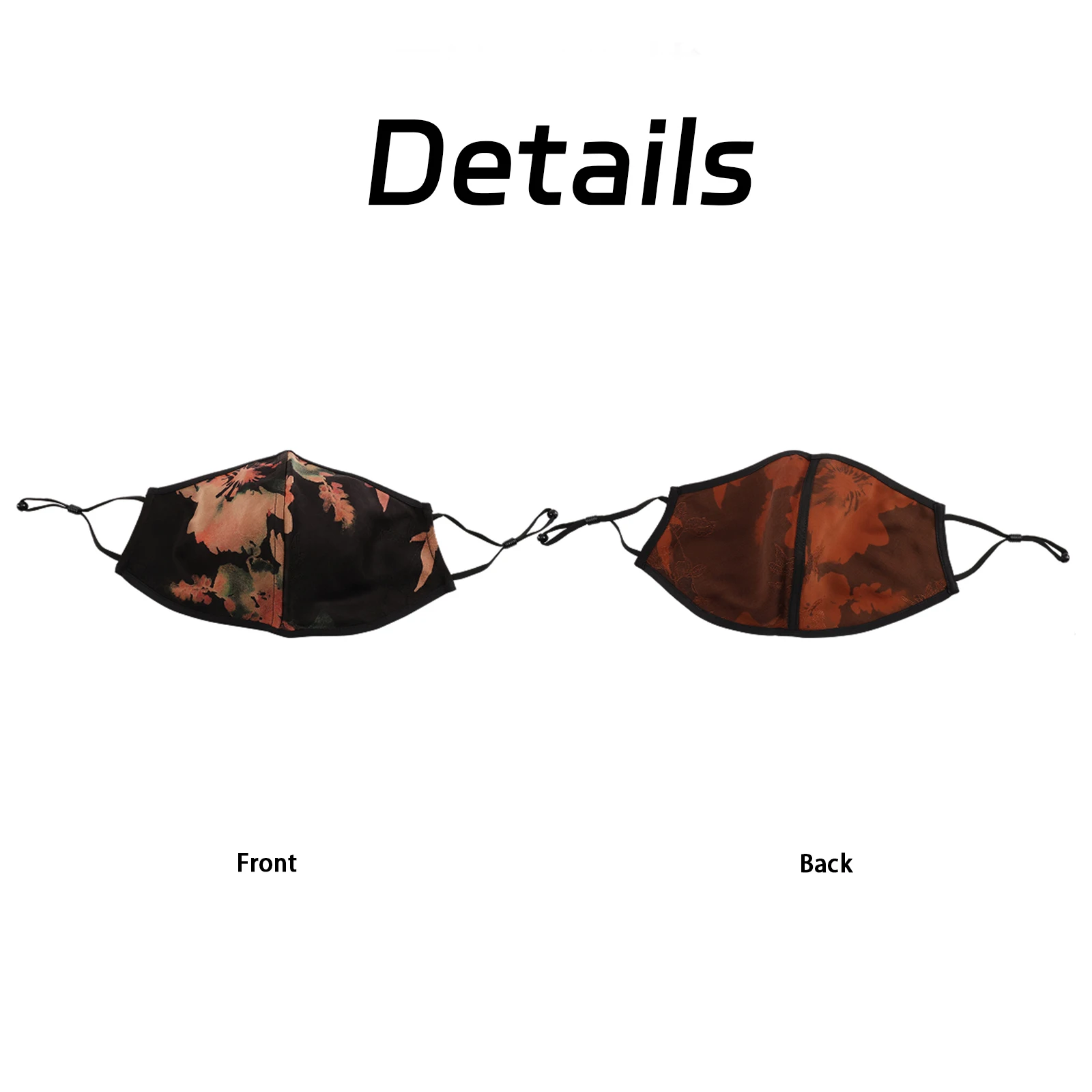 LI SILK CLOUD xiangyunsha 日焼け止めマスク、レトロプリント、快適で通気性のある再利用可能なマスク、広東ガーゼ