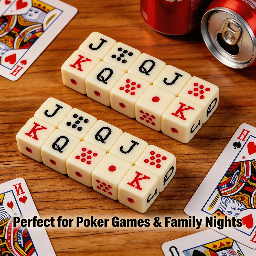Dadu Poker JQK 16mm Warna Gadi - Board Game With Chips ulasan dan harga