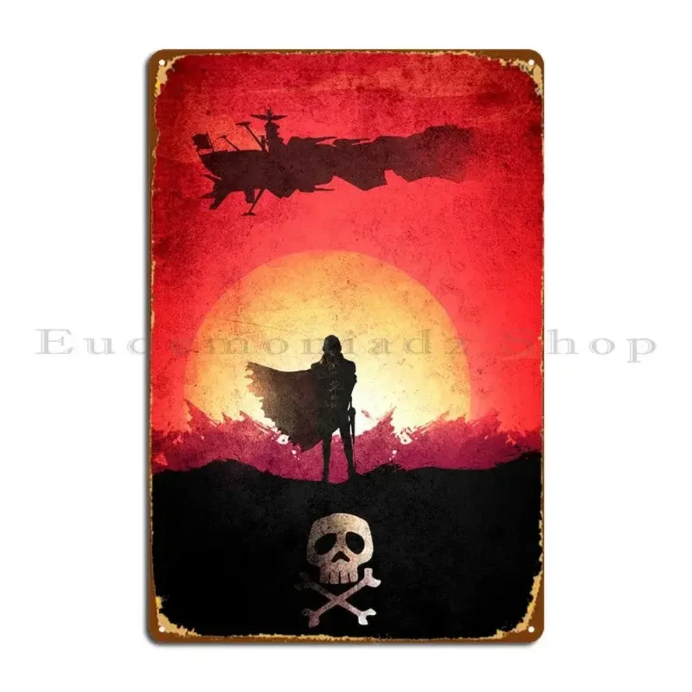 Harlock TinSign Captain Harlock Metallschild – Passen Sie das klassische Club-Plakette, Garage/Club-Blechposter-Dekor an