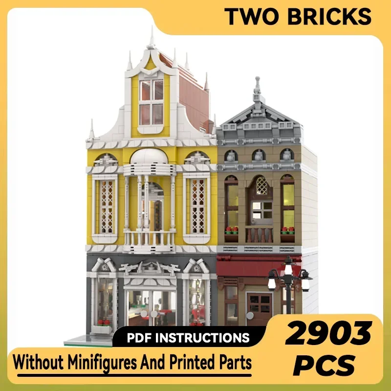 Moc Building Bricks City Street View Модель Бар и Квартира Технология Модульные блоки Подарки Игрушки для детей Наборы для самостоятельной сборки