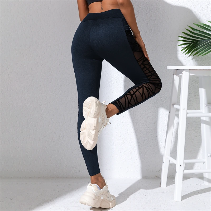 Fitness Leggings Women Sexy Gym Female Sport Leggins Sporty Seamless Yoga Y2k Mesh Push Up Leggings High Waist Women\'s Pants