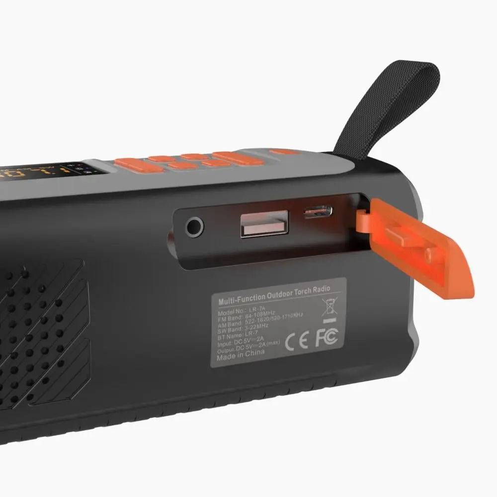 Radio di emergenza solare di sicurezza FM AM altoparlante Bluetooth Wireless portatile torcia multifunzionale a manovella in plastica all'aperto