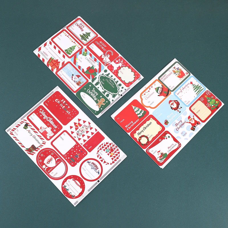 10 sheets/pack Sticker Christmas Holiday Patty Decoration Gift Series Adhesive Stickers Gift Tags Sticker Gift for Friends