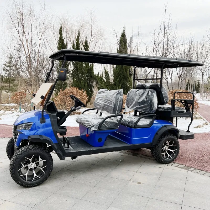 High Quality 4 6 Seater Electric Golf Cart 4000W 5000W Off-Road Scooter Folding Seat Customized Travel 4 Wheel Electric Cart