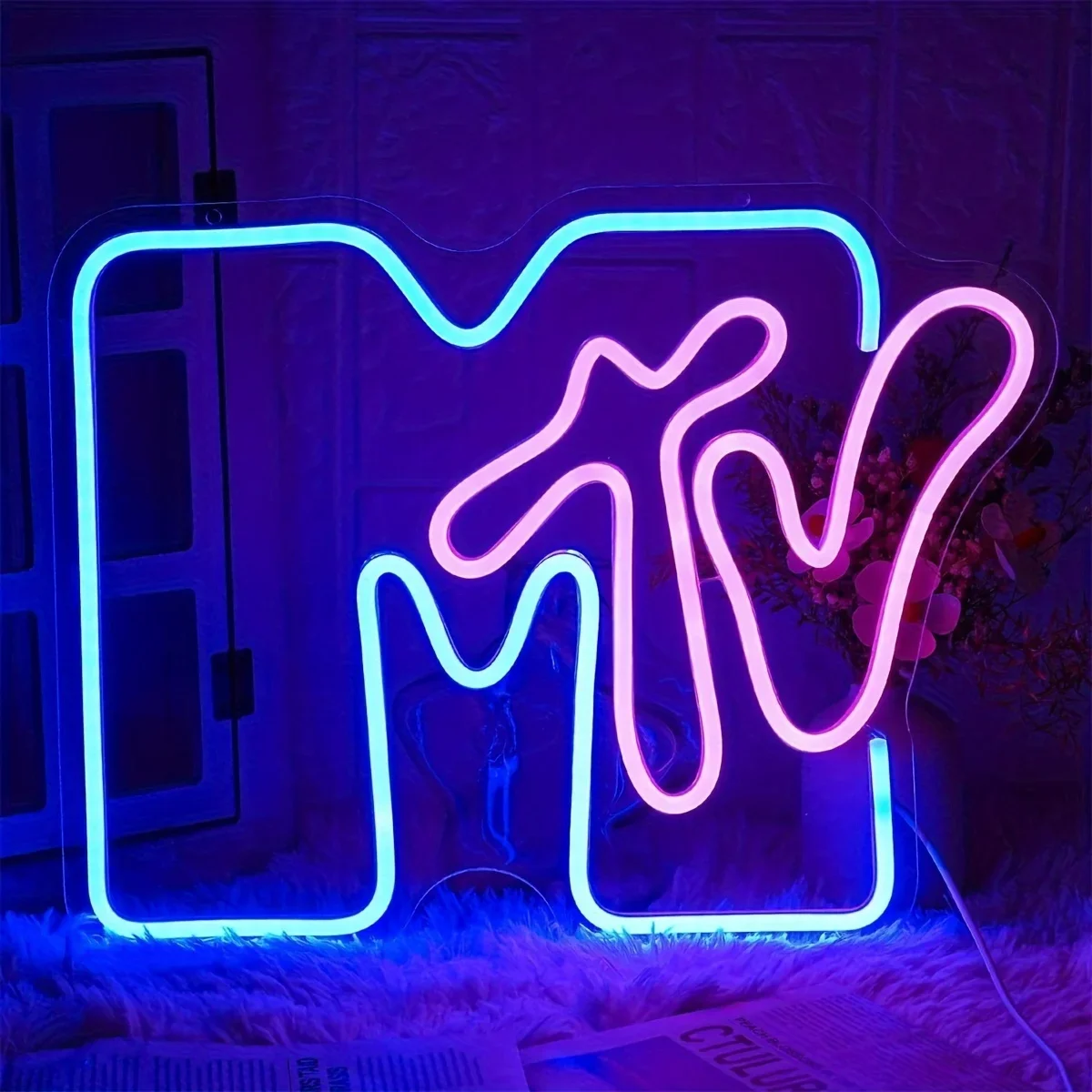 

Neon Sign LED Wall Hanging Light, USB Powered, Plastic, Music Television Decor for Bedroom, Bar, Restaurant custom