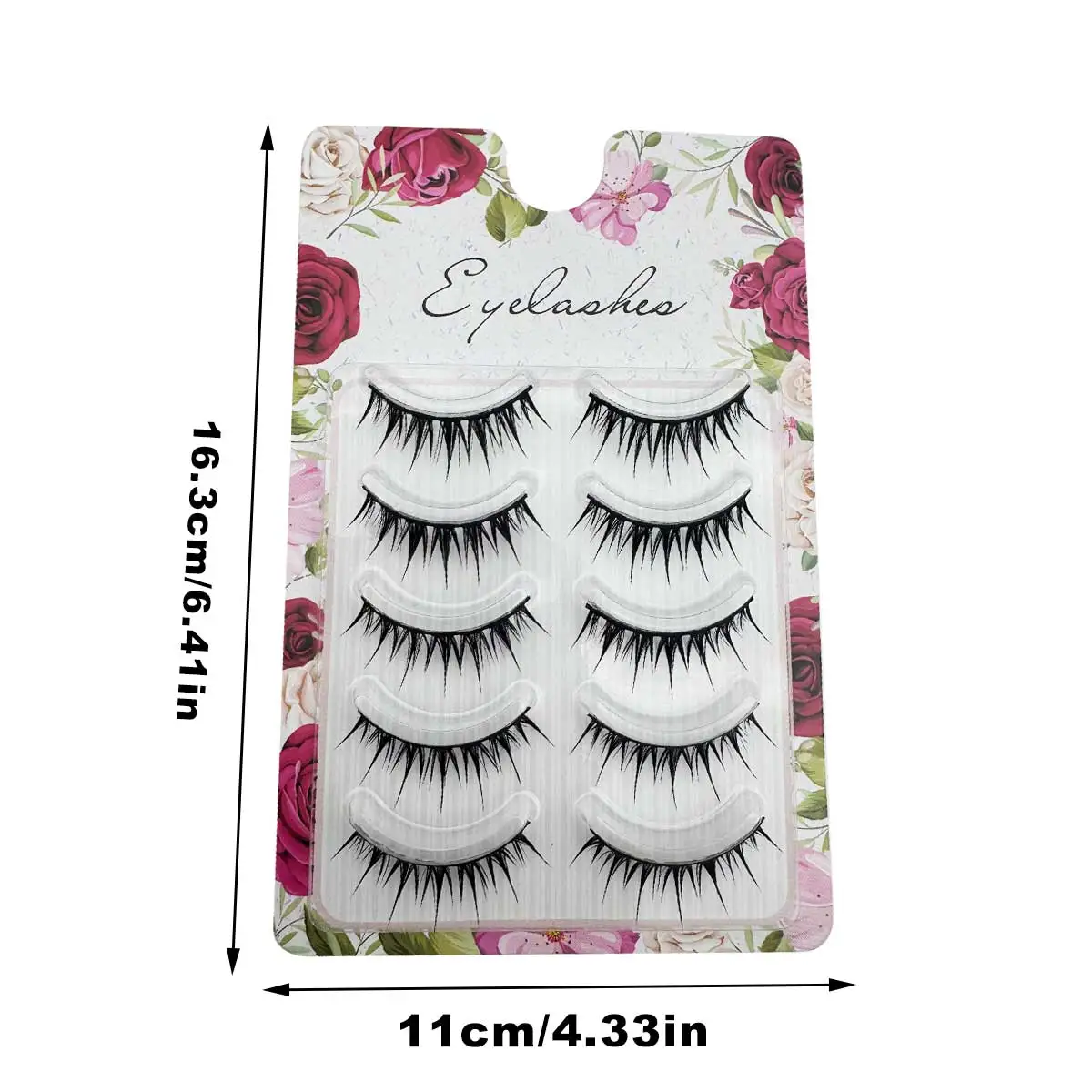 5 pares de pestañas postizas de aspecto húmedo, uso diario Natural, cola afilada, simulación gruesa, pestañas de maquillaje cruzadas para uso diario