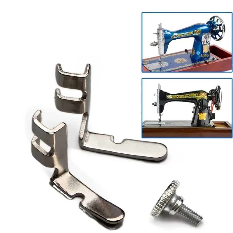 3Pcs Left Right Single‑Edge Presser Feet With Fixing Screws Zipper Foot For Household Sewing Machine Replacement Parts