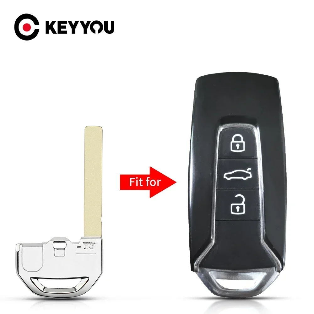 

KEYYOU 2PCS Smart Insert Emergency Remote Key Blade For VW Volkswagen Touareg Emergency Smart Spare