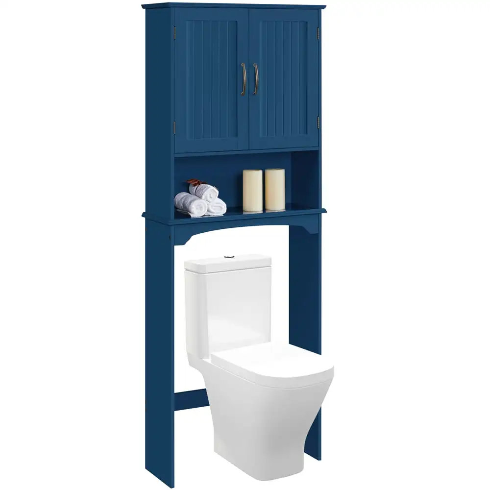 

Wooden Over-the-Toilet Bathroom Storage Cabinet for Bathroom, Navy Blue