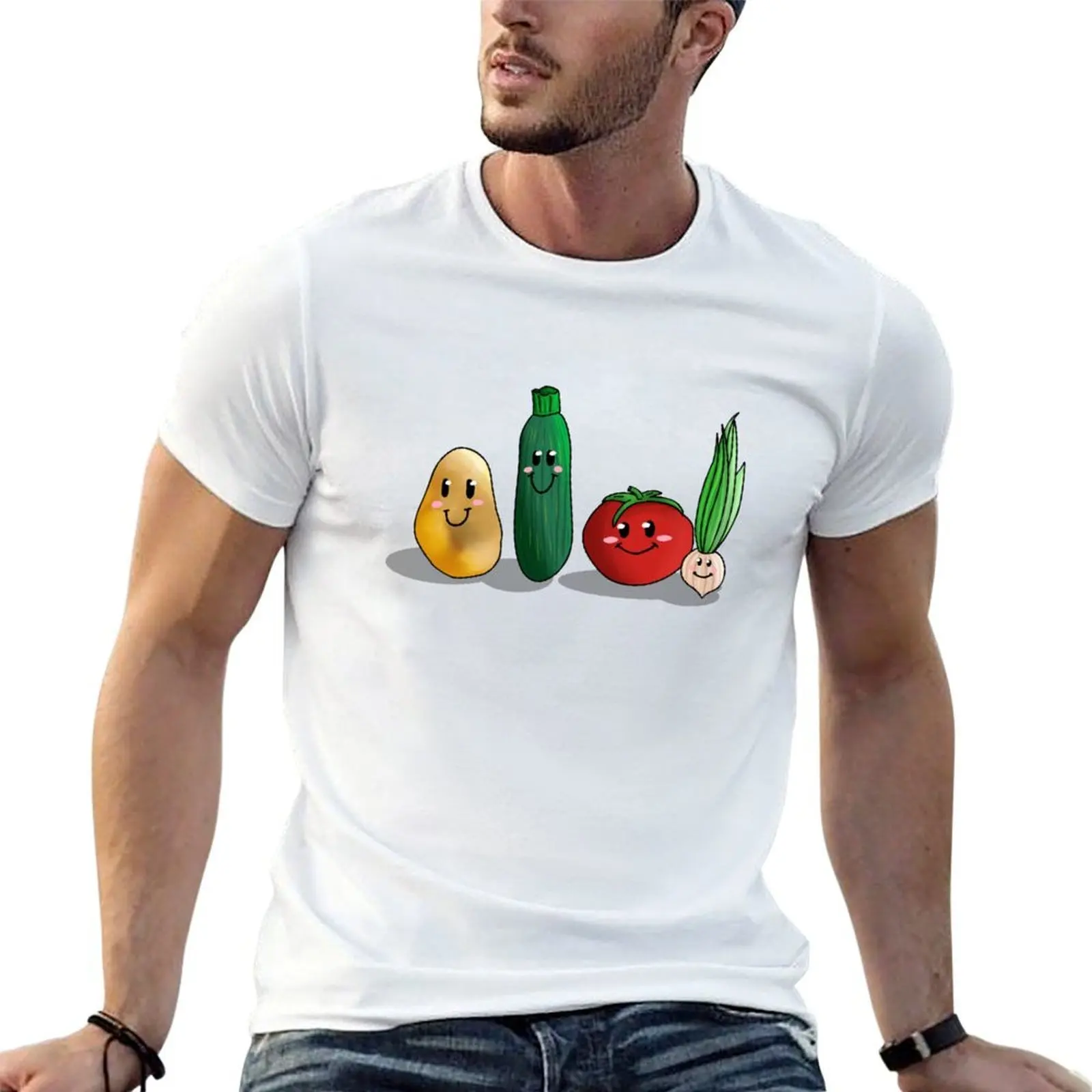 Potato, Zucchini, Tomato, Onion T-Shirt summer 2026 cotton graphic tees tee shirts for men