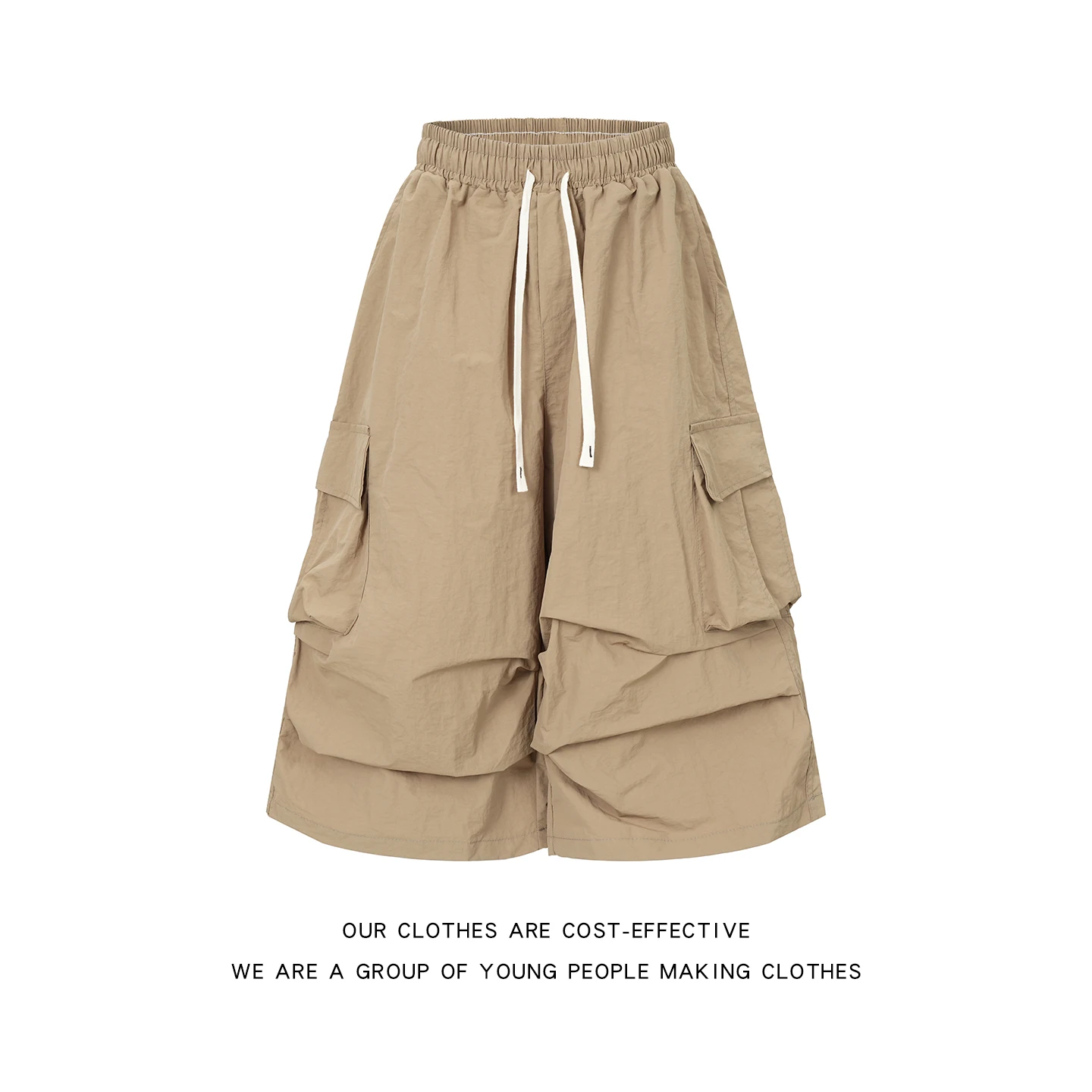 

Retro Japanese Style Men's Summer Casual Pants Multiple Pockets Paratrooper Loose Fit Outerwear Fashionable Short Shorts