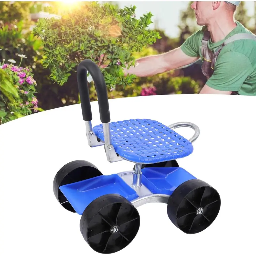 عربة مقعد البستنة ذات الارتفاع القابل للتعديل لمهام الزراعة والحفر والبستنة