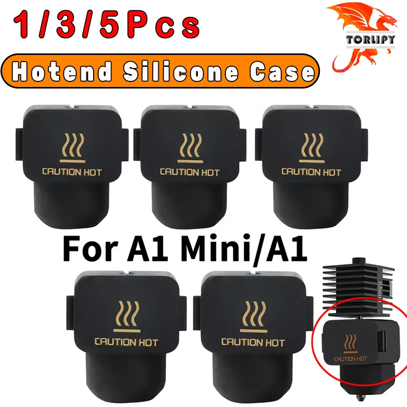 For Bambu lab A1 A1mini Hotend Silicone Case 1/3/5 Pcs High temperature resistance of 300 degrees Celsius Hot end Silicone Case