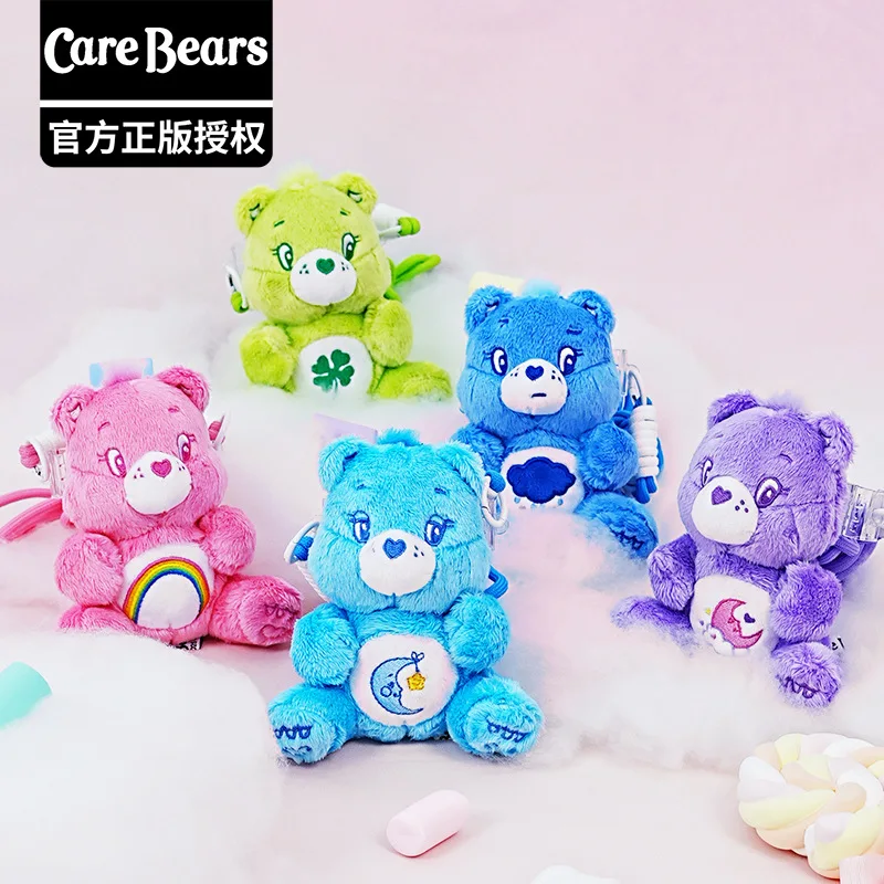 Genuine Cartoon Carebears Cute Plush Mobile Phone Lanyard Anti-fall Mobile Phone Doll Back Clip Hanger Gift
