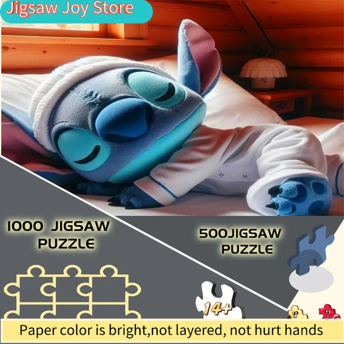 

Пазл-конструктор 500 деталей Disney, кукла Стич в пижаме «Сладкие сны» — идеально для домашнего отдыха, романтического вечера вдвоем, для взаимодействия