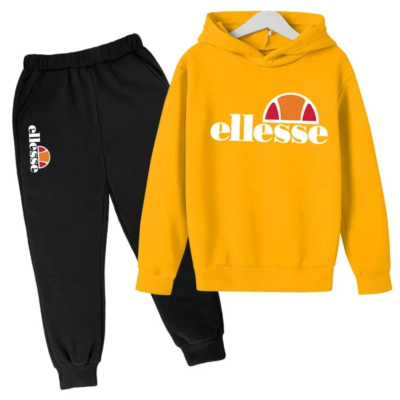 Hoodie Sweatshirt Set for Boys and Girls, Casual Sports 2-12-year-old Kids, Printed Cartoon Letters