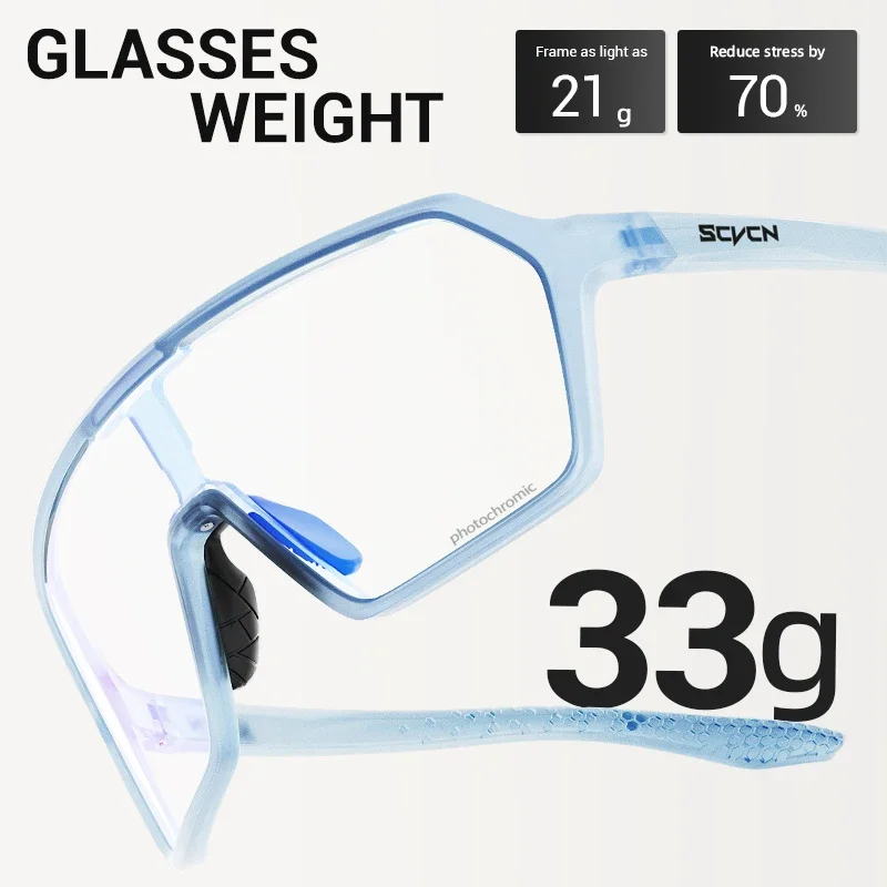 SCVCN Fotochromowe okulary rowerowe MTB Okulary rowerowe Outdoor Road Bike Kolarstwo UV400 Okulary Mężczyźni Kobiety Rower Sport Piesze wycieczki 2024 — zdjęcie 7