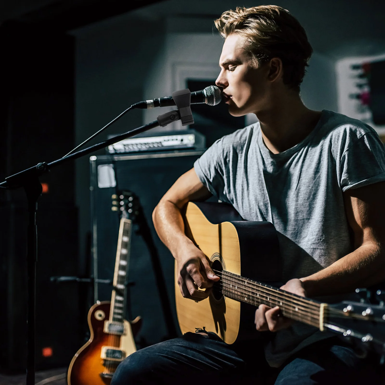 

3Pcs Handhold Microphone Clip Holder Universal Spring Clamp for 15-50Mm Mic Easy Installation 180 Swivel with Dual Size Adapter