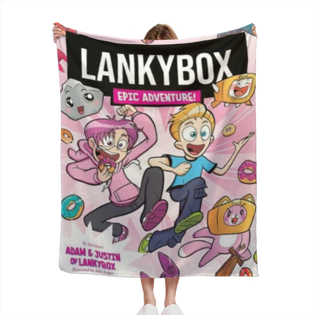 

Lankybox Foxy Boxy Kawaii Thin Blanket Fluffy Soft Bedroom Decor Sofa Blankets Comforter Home and Decoration Summer