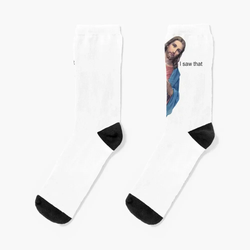 Jesus - I saw that Socks winter thermal christmas gift FASHION heated Boy Child Socks Women's